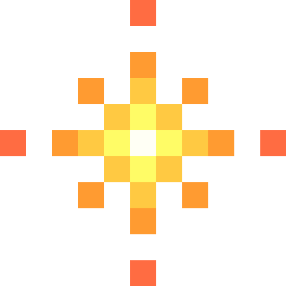 Pixelated star sign. Pixel art icon